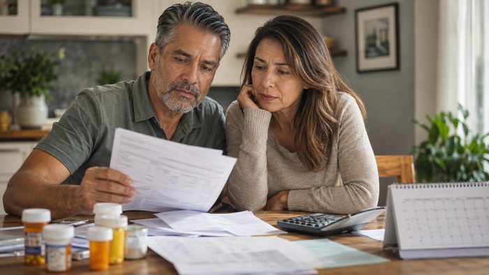 Couple reviewing long-term healthcare expenses